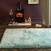 Origins Extravagence Haze Duck Egg Polyester Tufted Thick Shaggy Plain Shaggy Rug 160x230cm