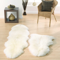 Origins Modern White Cream Hand Finished Genuine Sheepskin Double Rug 70x175cm