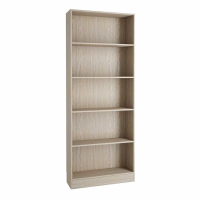 Oak Finish Simple Tall Wide Open Bookcase 4 Shelves 79 x 203cm