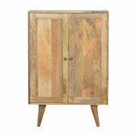 Scandinavian Style Mango Wood 2 Door Wine Utility Kitchen Storage Cabinet 95 x 65cm