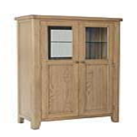 Traditional Oak 2 Door 4 Shelf Living Drinks Cabinet With LED Downlights 160 x 100cm