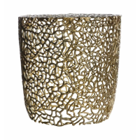 Modern Style Aluminium Gold Finish Intricate Living Room Side Table 45 x 45cm