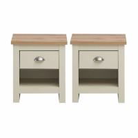 2x Nightstand With 1 Drawer