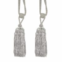 Silver Tassel With Crystal Pair