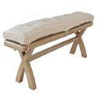 Modern Style Natural Check Wool Upholstered 2.0m Bench Cushion 10 x 195cm