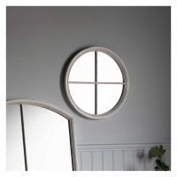 Horley Modern Style White Painted Bedroom Round Wall Mirror 60cm Diameter