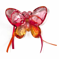 Fuchsia Gold Two Tone Butterfly With Ribbon