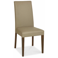 Miles Walnut Taper Back Chair Olive Bonded Leather (Pair)