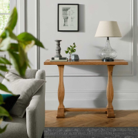 Rustic Oak Console Hall Table Turned Legs 118cm Wide