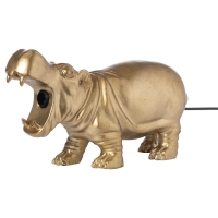 Funky Hetty The Hippo Large Gold Table Lamp Bulb in Mouth 23x38cm