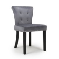 Sandringham Rubberwood And Grey Brushed Velvet Upholstered Accent Chair 86x49cm