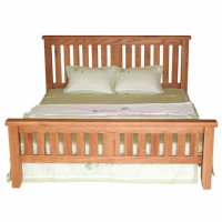 Hampshire Solid Oak Super King Size 6ft High Footend Bed Frame Slatted Headboard
