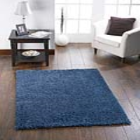 Origins Chicago Dark Teal Blue Shaggy Plain Rug Hand Tufted 160x230cm