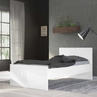 Modern Simple White High Gloss Finished 3ft Single Bed Frame 80x96cm