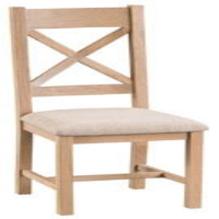 Modern Style Natural Oak Wood Cross Back Kitchen Dining Room Chair With Beige Fabric Seat Pad