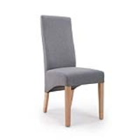 Modern Style Rubberwood And Steel Grey Linen Upholstered Dining Chair 102 x 45cm