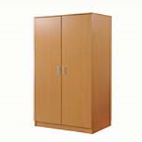 Traditional Beech Finish 2 Door Bedroom Double Wardrobe With Metal Handles 181x76cm