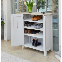 Grey Painted Shoe Storage Cupboard