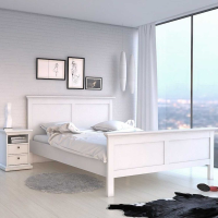 Modern Large White High Gloss 160cm Euro King Size Bed