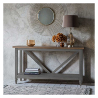 Modern Trestle Grey Painted 1 Shelf Living Room Console Hall Table 80x160cm