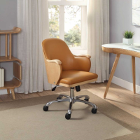 San Francisco Modern Oak Executive Office Chair in Yellow with Tilt Mechanism 90x56cm