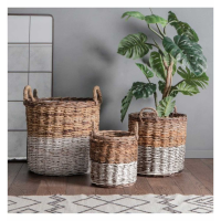 Baskets White and Natural (Set of 3)