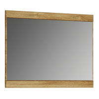 Large Oak Finish Rectangular Wall Mirror 93 x H 73 x 3.6cm