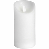 Luxe Collection 3 x 6 White Flickering Flame LED Wax Candle