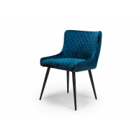Modern Style Quilted Blue Fabric Upholstered Malmo Tub Style Dining Chair 82 x 55cm
