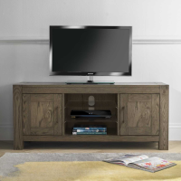 Dark Oak TV Media Entertainment Unit with 2 Cupboards 150cm Wide