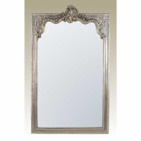 Rocaille Silver Gilt Leaf Bevelled Mirror