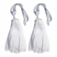 White Tassel With Crystal Pair