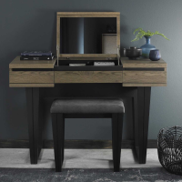 Tivoli Rustic Weathered Oak Modern Bedroom Dressing Table Desk Unique Tapering Legs