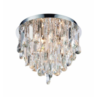 Traditional Unique Chrome Plated Crystal Droplet 3 Ceiling And Wall Light 28 x 29cm