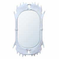 White Antler Frame With Bevelled Mirror