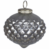 The Noel Collection Mystic Grey Comb Large Teardrop Bauble
