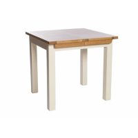 York Natural Oak Ivory Finish Painted 80 To 113cm Extending Kitchen Dining Table