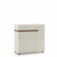 Modern White Painted Oak Trim 1 Drawer 2 Door Sideboard 85cm Wide