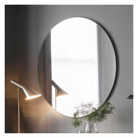 Large Modern Round Thin Metal Framed Black Wall Mirror 100cm Diameter