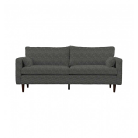 Retro Style Ferroli Smoke Textured Chenille Upholstered Living Room 3 Seater Sofa 88x208cm