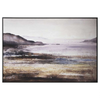 Modern Wall Art Black Frame Acrylic Textured Evening Tide Coastal Scene