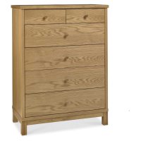 Modern Medium Oak 2 Over 4 Bedroom Chest Of 6 Drawers 107 x 80cm