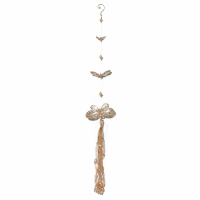 Honey Champagne Three Butterfly Chain With Tassels