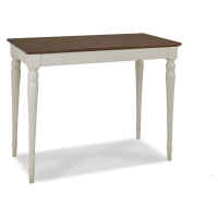 Grey Painted Kitchen Breakfast Bar Table Walnut Dark Wood Top 122cm Wide