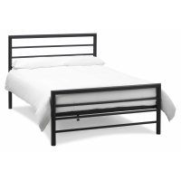 Urban Matt Black Painted Metal Bedroom Bedstead Small Double Bed 4ft 122cm