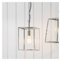 Modern Nickel Glass Framed Ceiling And Wall Lighting Pendant Light 32.5 x 21.5cm