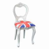 London Calling White Wooden Framed Union Jack White Dining Chair