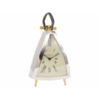 Isosceles Curved Front Mantel Clock With Leather Handle