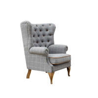 Wrap Around Button Back Wing Chair