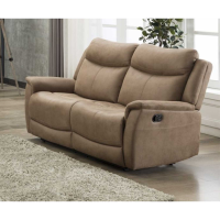 Arizona Caramel Fabric Upholstered Medium 2 Seater Manual Recliner Sofa 148cm